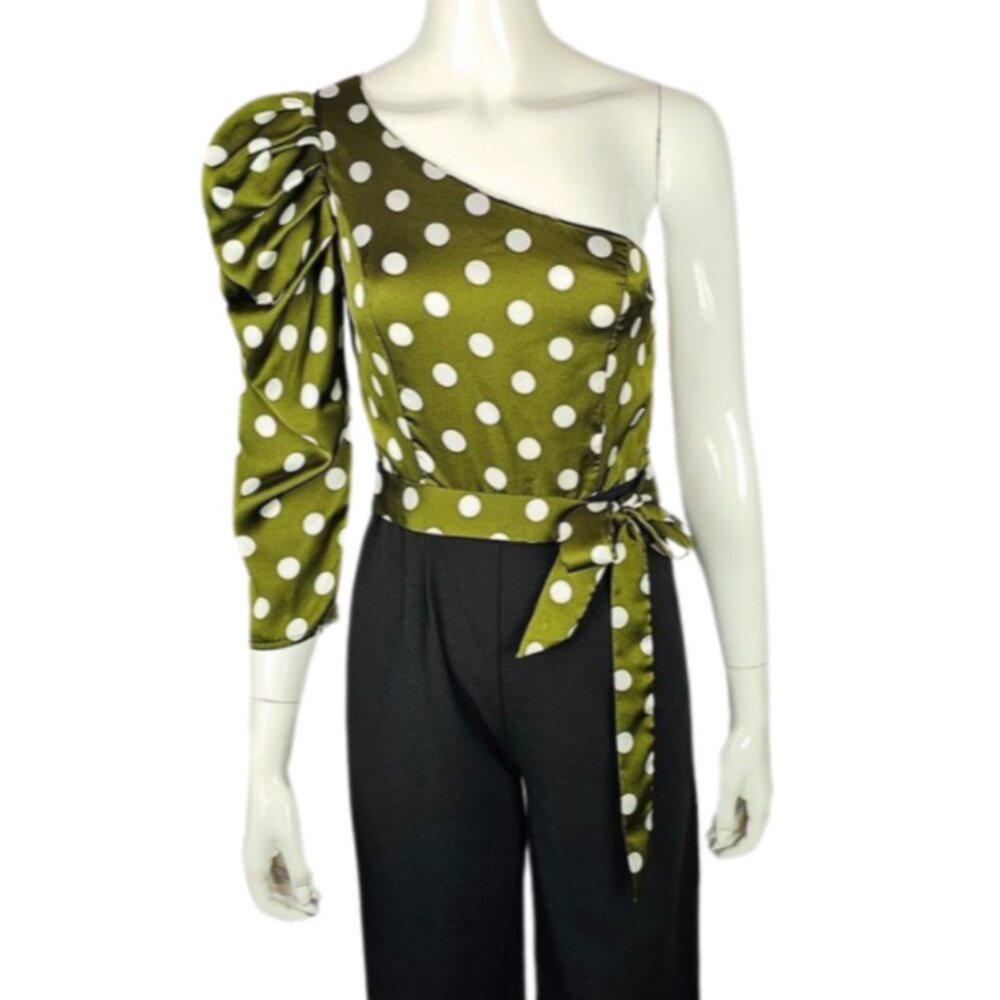 Women's Polka Dots Jumpsuit Off Shoulder